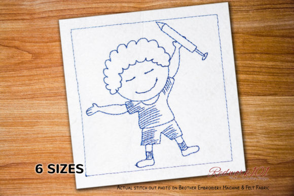 Boy Holding Pichkari Redwork: A Seller's Review