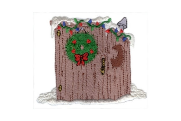 Festive Outhouse Embroidery Design