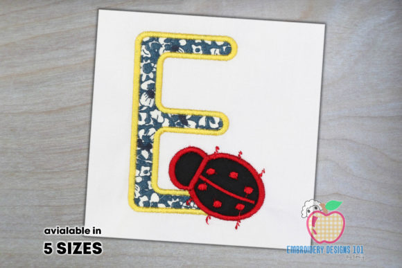 Letter E with a Ladybug