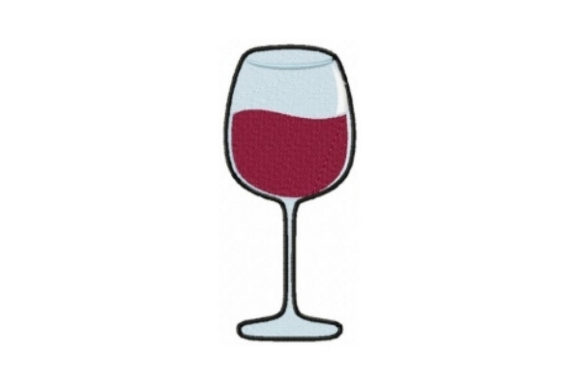 Red Wine Glass: A Charming Embroidery Design for Gifts